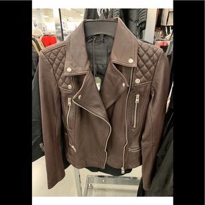 NWT $360 ALLSAINTS Leather Catch Jacket Oxblood 4